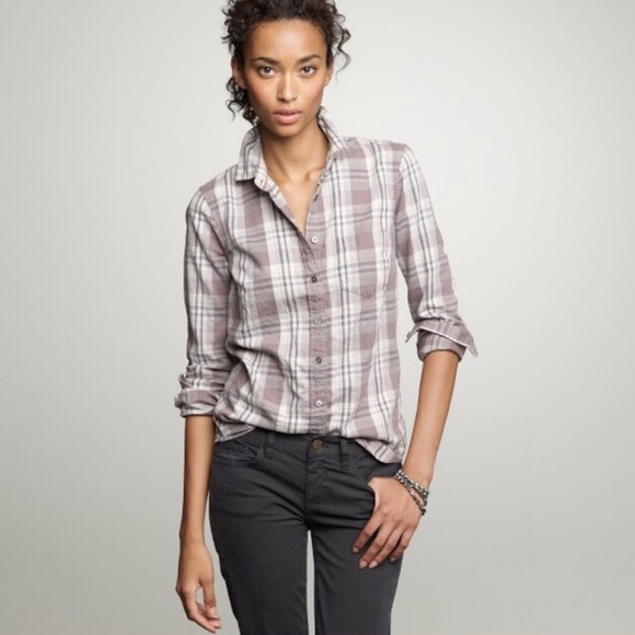 J. Crew Tops - J. Crew Tomboy Plaid Shirt, Sz 4